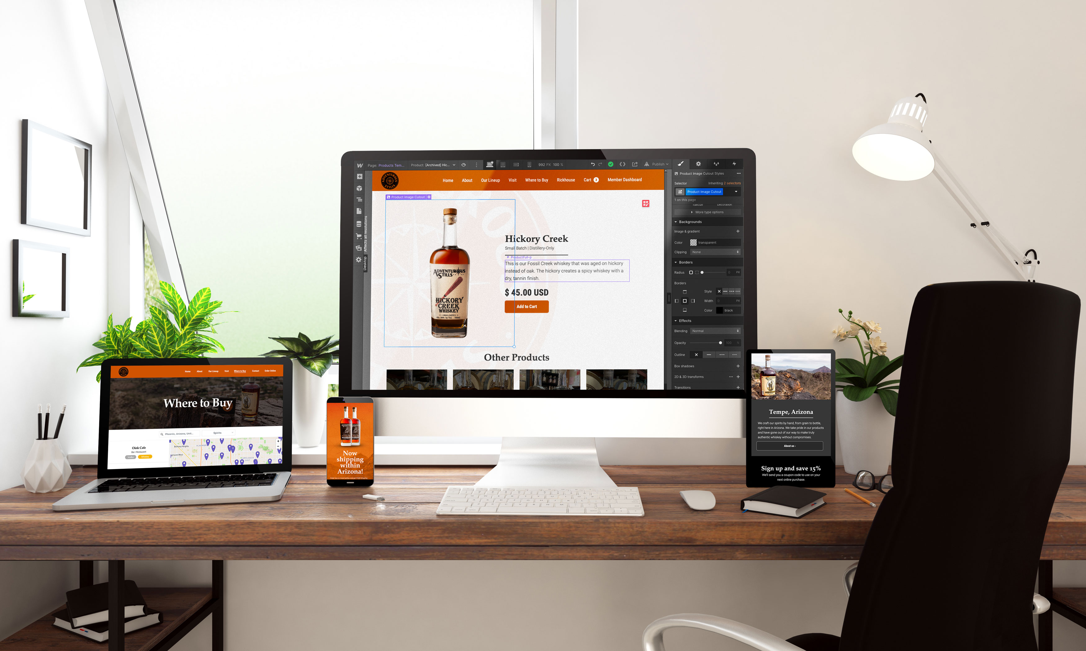 Creating a distillery's new website in Webflow